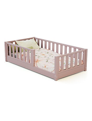 JURABABY - Letto per bambini a terra in legno 70x140 cm SONHO MINI - Rosa cipria