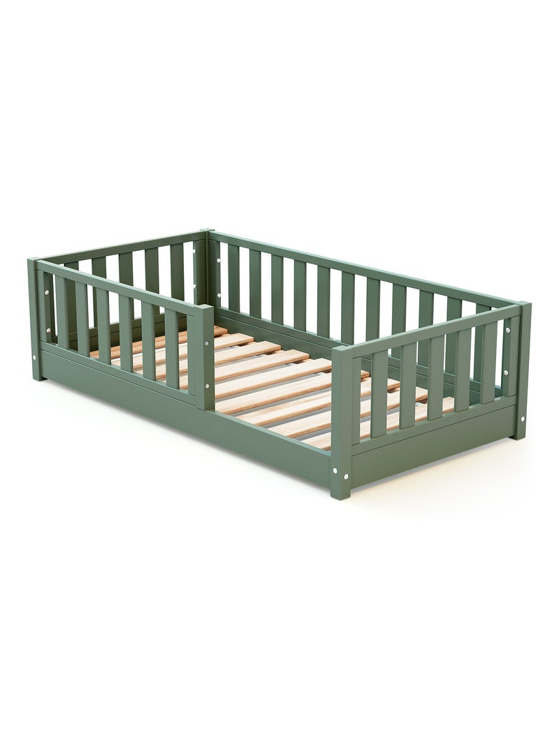 JURABABY - Letto per bambini a terra in legno 70x140 cm SONHO MINI - Verde salvia Verde - Kiabi