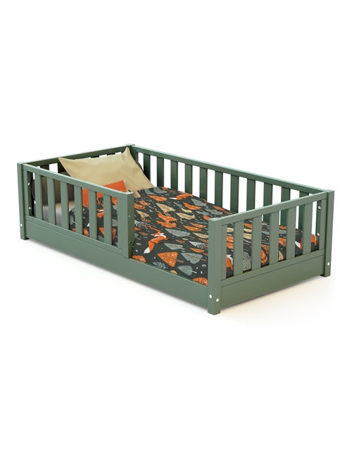 JURABABY - Letto per bambini a terra in legno 70x140 cm SONHO MINI - Verde salvia - Kiabi