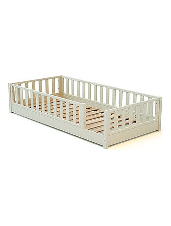 JURABABY - Letto per bambini a terra in legno SONHO - 90x190 - Rosa cipria
