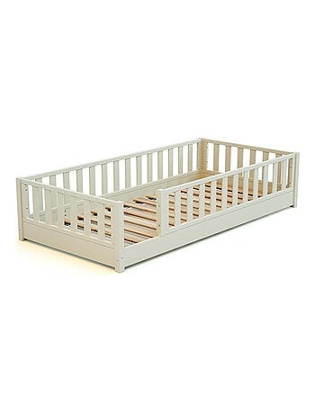 JURABABY - Letto per bambini a terra in legno SONHO - 90x190 - Rosa cipria