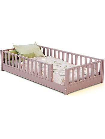 JURABABY - Letto per bambini in legno SONHO con materasso - 90x190 - Verde salvia