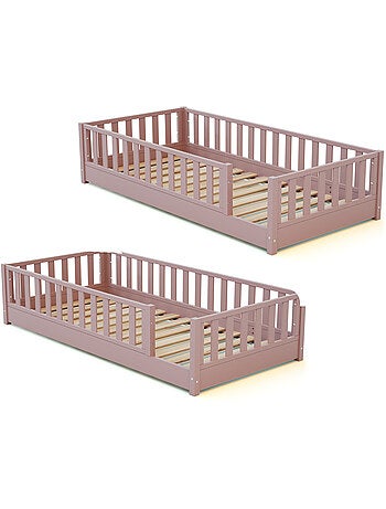 JURABABY - Letto per bambini in legno SONHO con materasso - 90x190 - Verde salvia