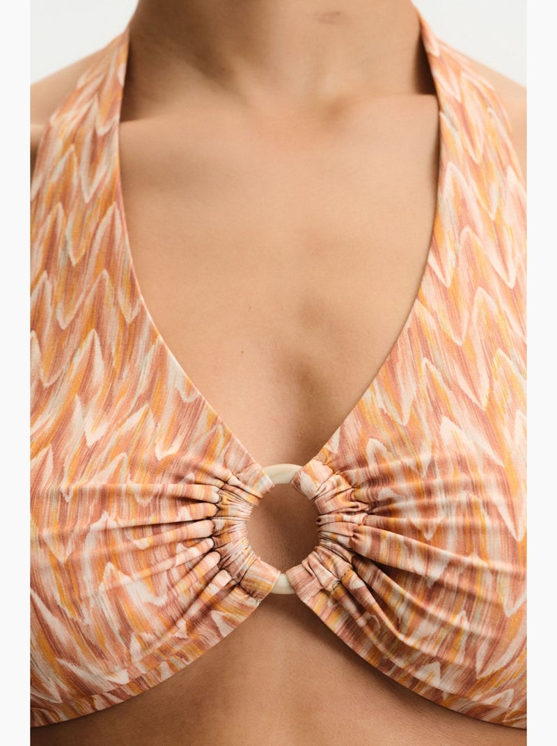 Kacie hot top bikini con motivo zigzag penti Grège - Kiabi