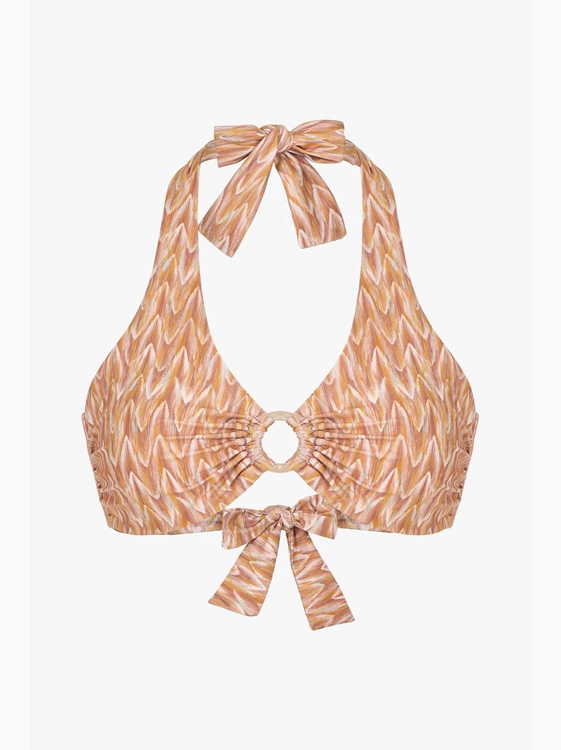 Kacie hot top bikini con motivo zigzag penti Grège - Kiabi