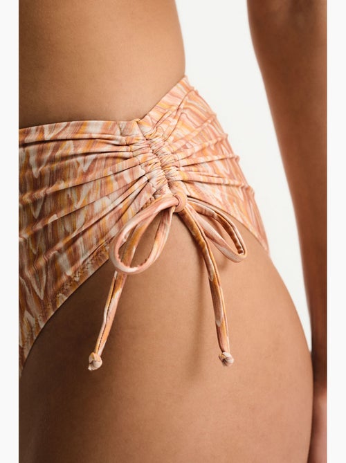Kacie slip bikini a vita alta con stampa zigzag penti - Kiabi