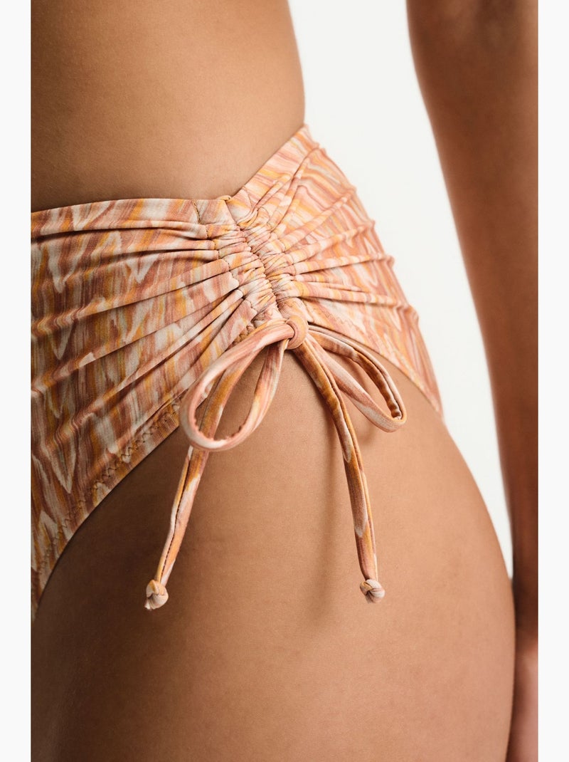 Kacie slip bikini a vita alta con stampa zigzag penti Arancione chiaro - Kiabi