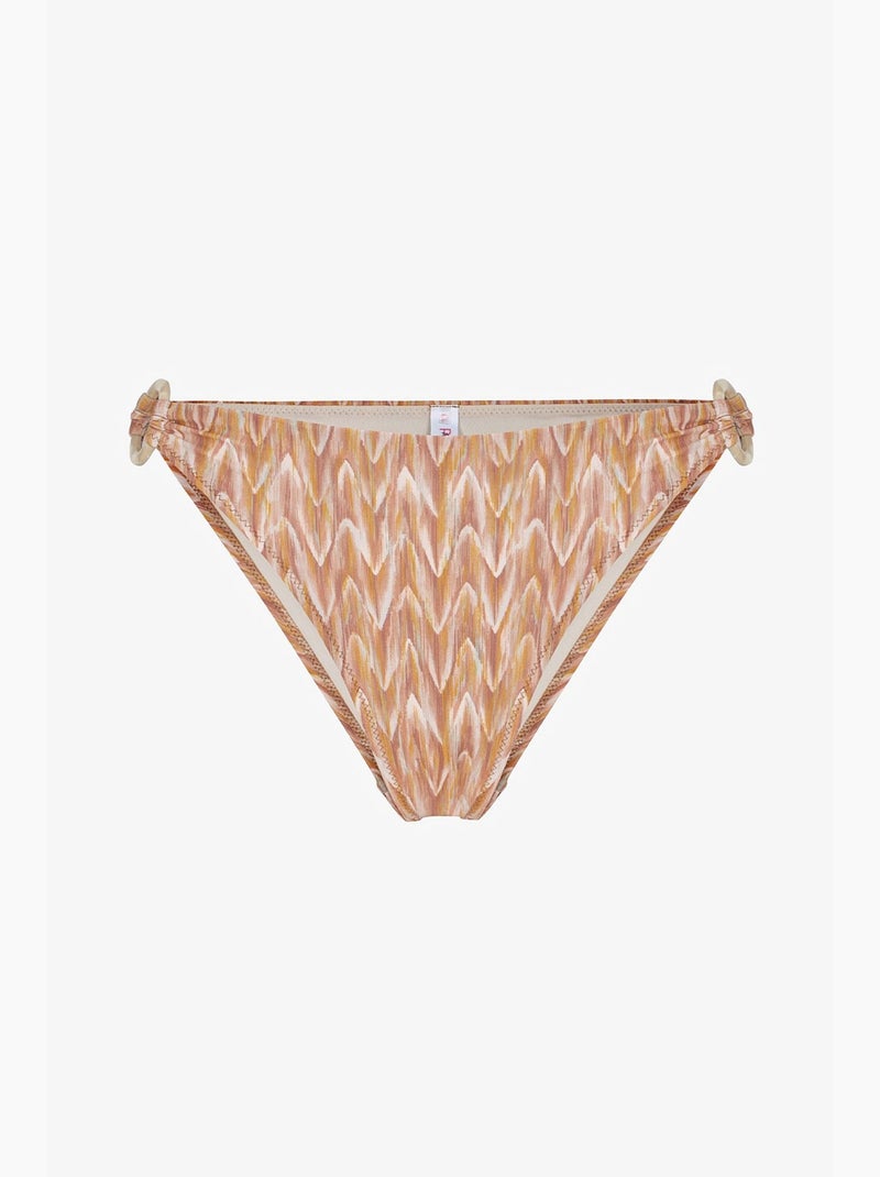 Kacie slip bikini con motivo zigzag laterale e vita media penti Arancione chiaro - Kiabi