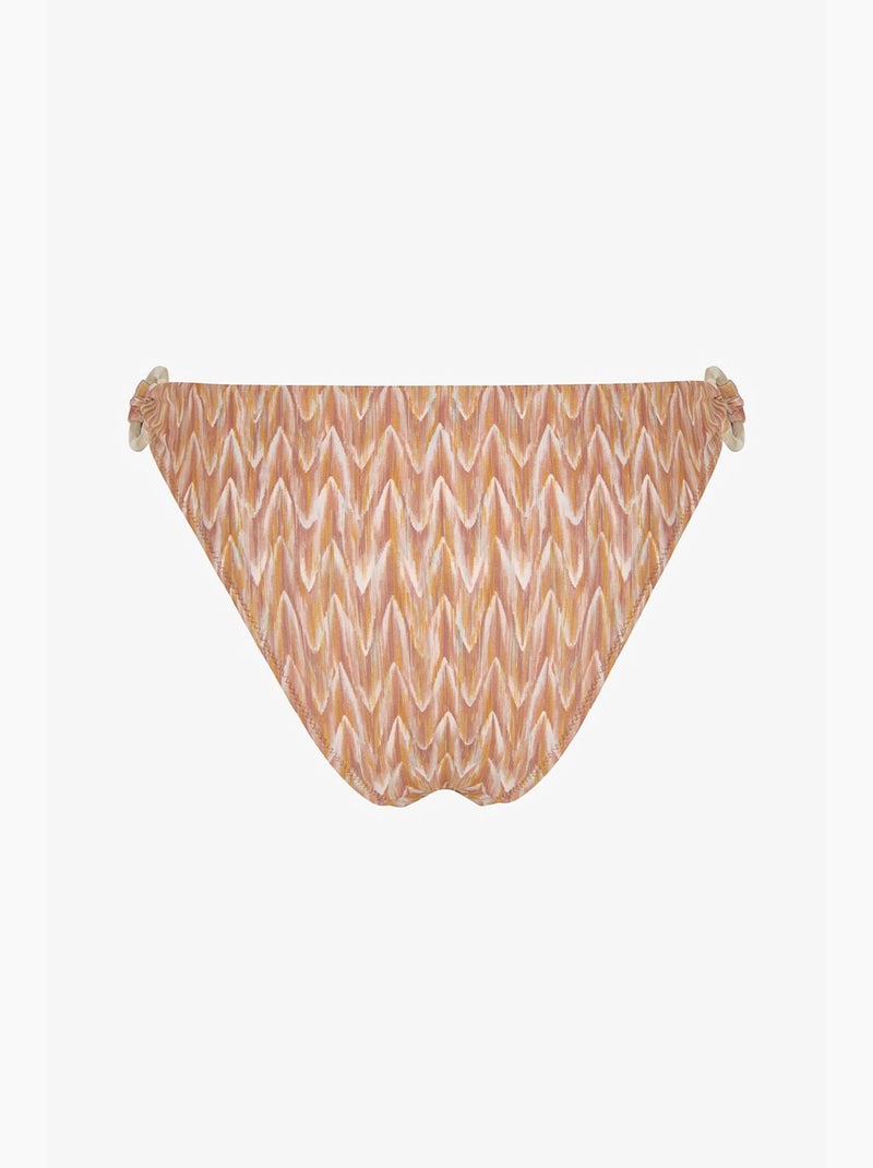 Kacie slip bikini con motivo zigzag laterale e vita media penti Arancione chiaro - Kiabi