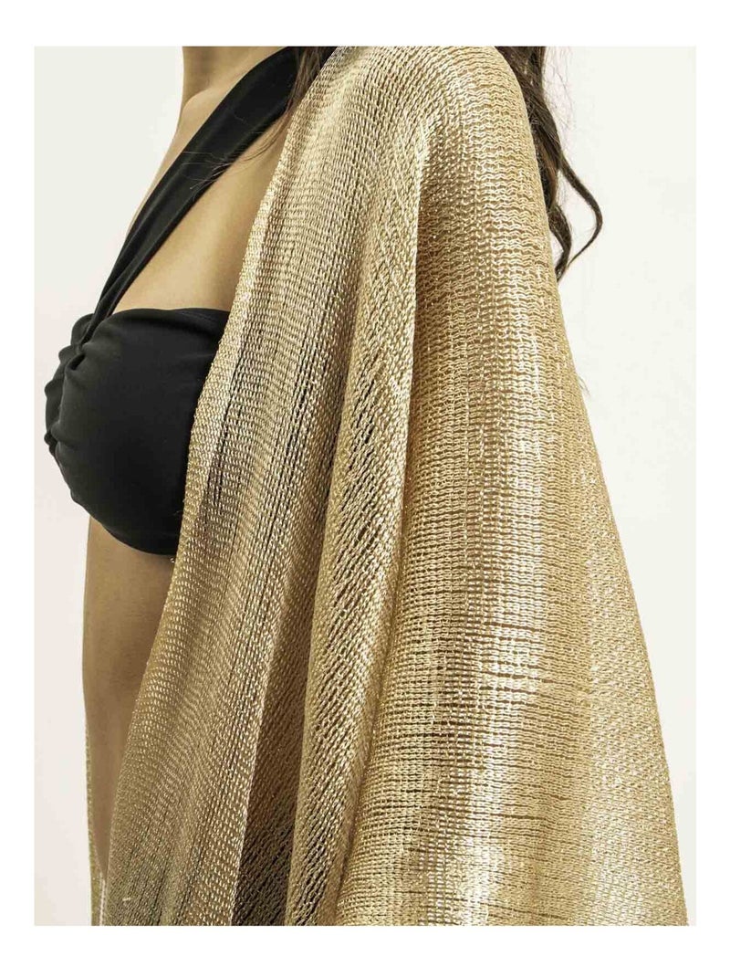 Kaftan con lurex KARONA Nero Dorato - Kiabi