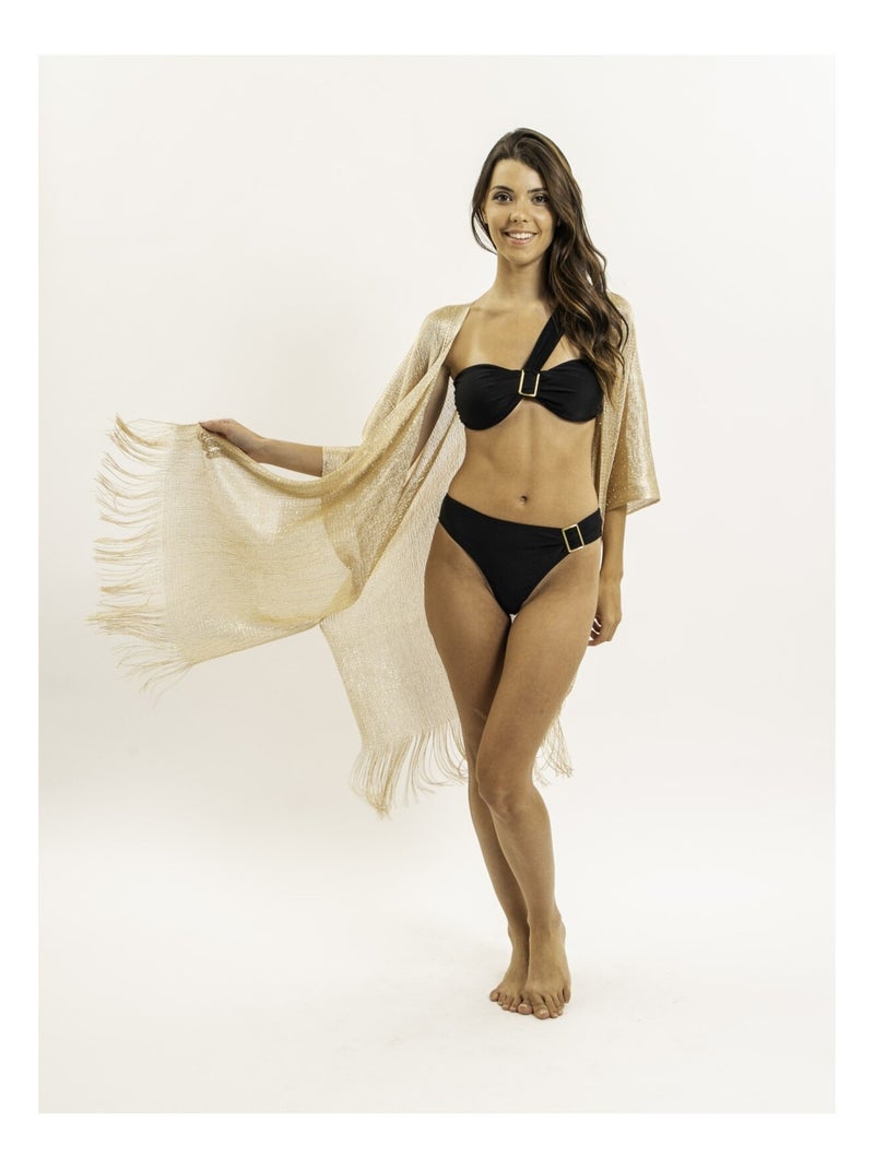 Kaftan con lurex KARONA Nero Dorato - Kiabi