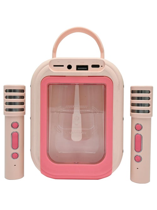 Karaoke Bluetooth rosa con 2 microfoni wireless - Kiabi