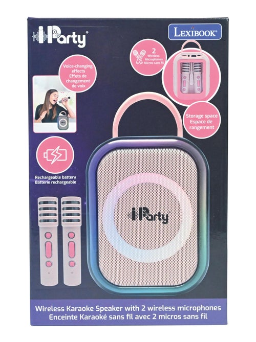 Karaoke Bluetooth rosa con 2 microfoni wireless - Kiabi