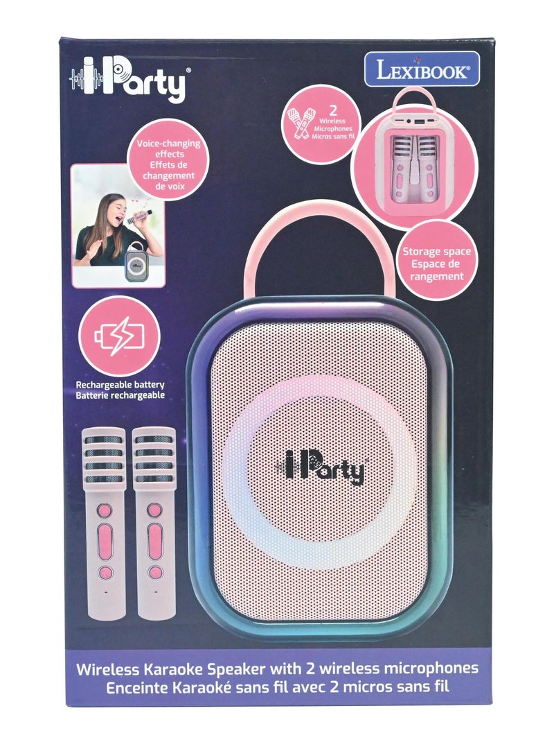 Karaoke Bluetooth rosa con 2 microfoni wireless Rosa - Kiabi
