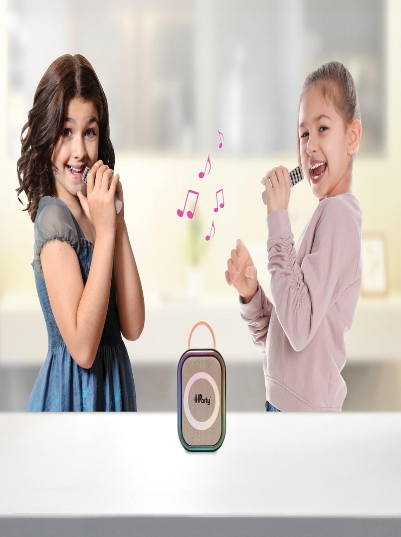 Karaoke Bluetooth rosa con 2 microfoni wireless Rosa - Kiabi