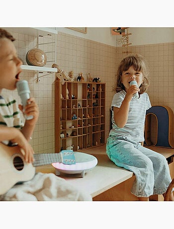 Karaoke portatile luminoso per bambini con 2 microfoni | kidywolf | kidywolf