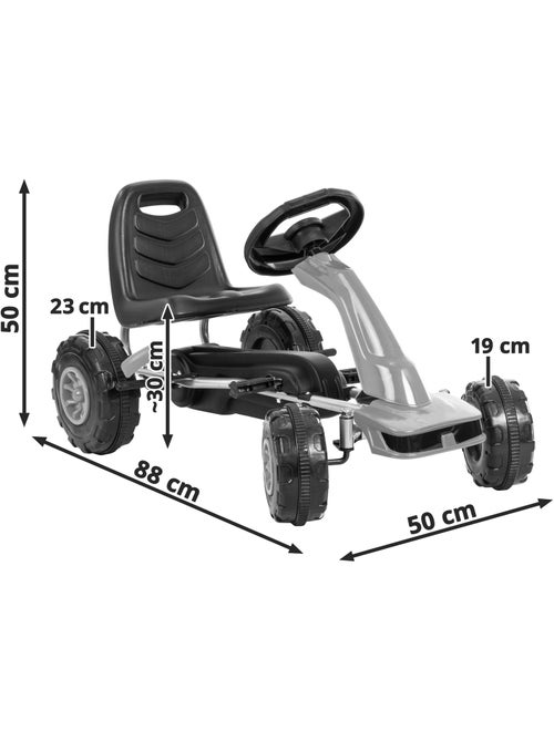 Kart a pedali bambino stile corsa 3-6 anni avanti e retromarcia freni sicuri - Kiabi