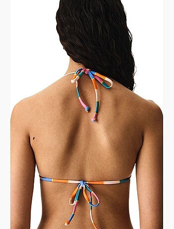 Katelyn top bikini triangolo a righe penti
