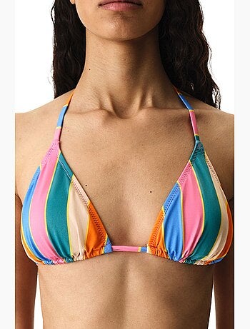 Katelyn top bikini triangolo a righe penti