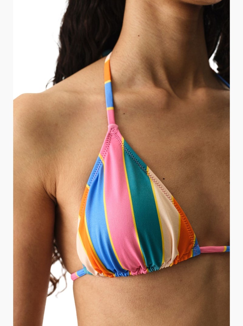 Katelyn top bikini triangolo a righe penti Blu - Kiabi