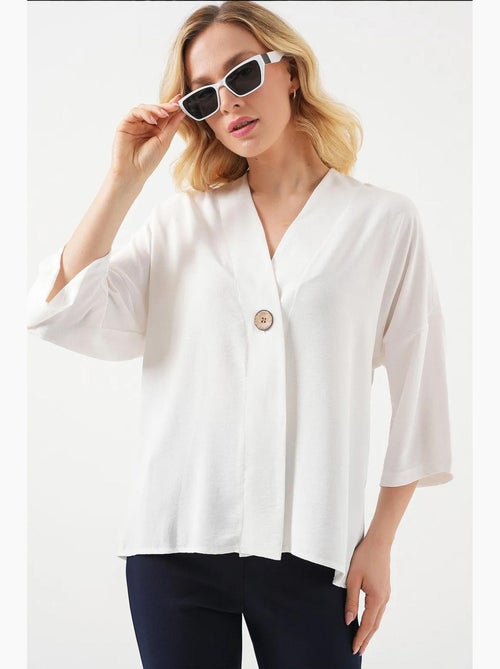 Kimono con scollo a v, maniche a tre quarti e bottone bdart - Kiabi
