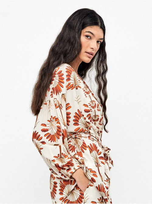 Kimono con stampa di palme - Kiabi