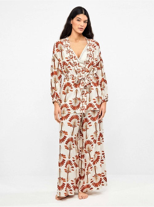 Kimono con stampa di palme - Kiabi