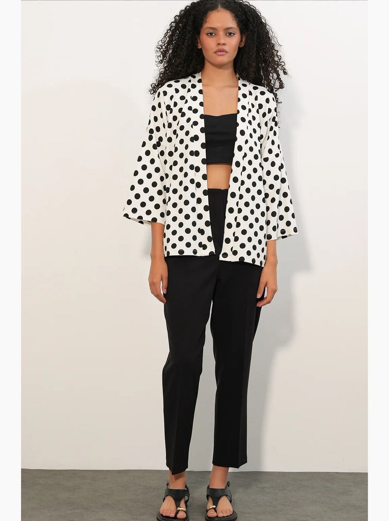 Kimono da spiaggia a pois bdart Bianco Nero - Kiabi