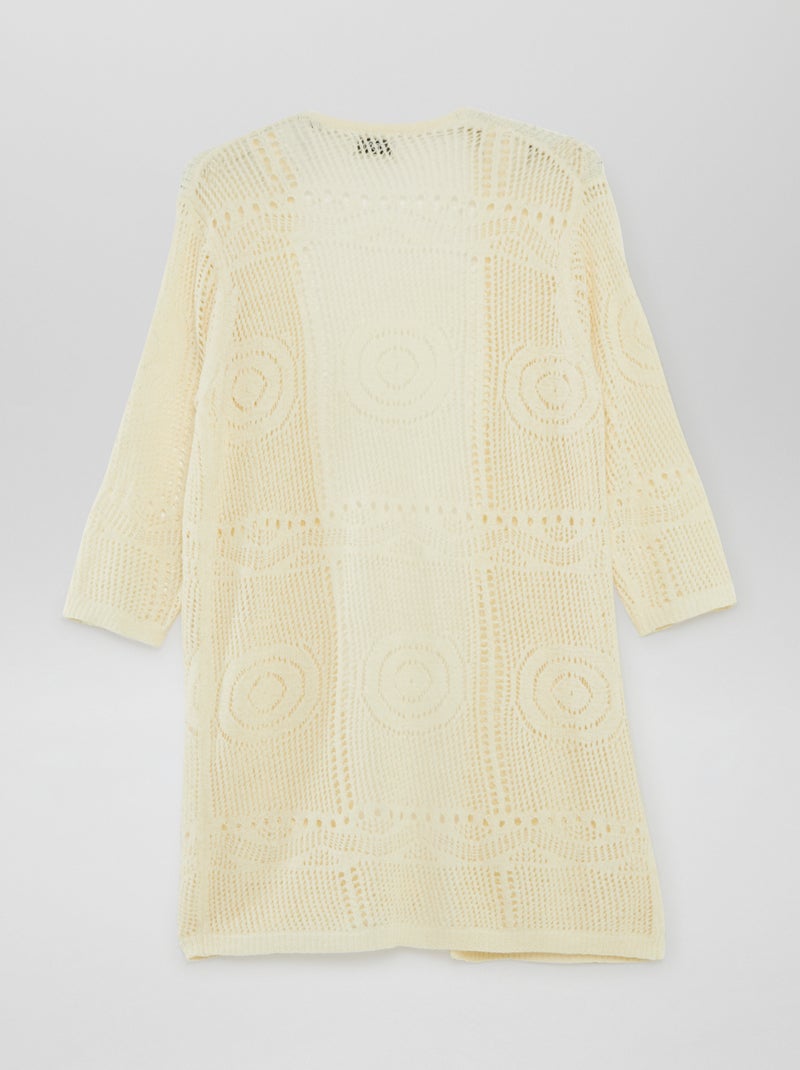 Kimono lungo lavorato a maglia 'JDY' BIANCO - Kiabi