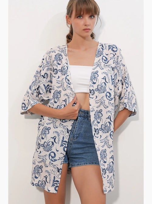 Kimono lungo stampato in viscosa bdart - Kiabi