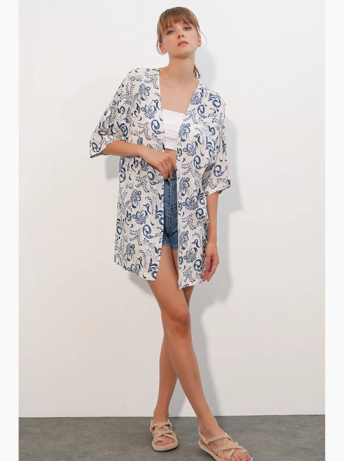 Kimono lungo stampato in viscosa bdart - Kiabi