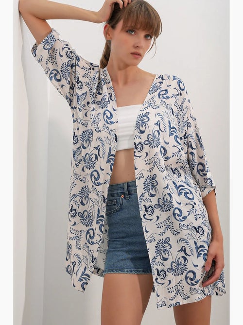 Kimono lungo stampato in viscosa bdart - Kiabi