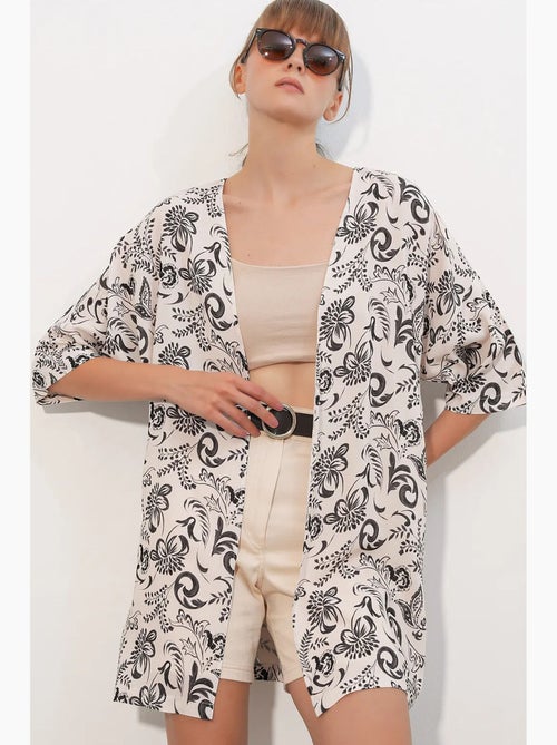 Kimono lungo stampato in viscosa bdart - Kiabi