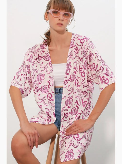 Kimono lungo stampato in viscosa bdart - Kiabi