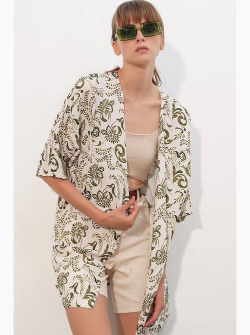 Kimono lungo stampato in viscosa bdart - Kiabi