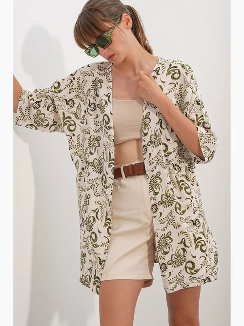 Kimono lungo stampato in viscosa bdart - Kiabi
