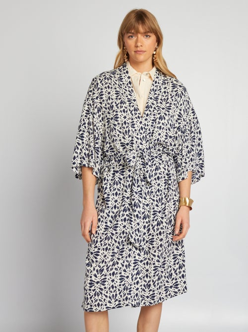 Kimono stampato con cintura - Kiabi