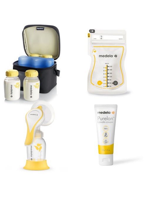 Kit Allattamento Completo – Tiralatte Manuale Harmony Flex™ + Borsa Termica con 4 Biberon + - Kiabi