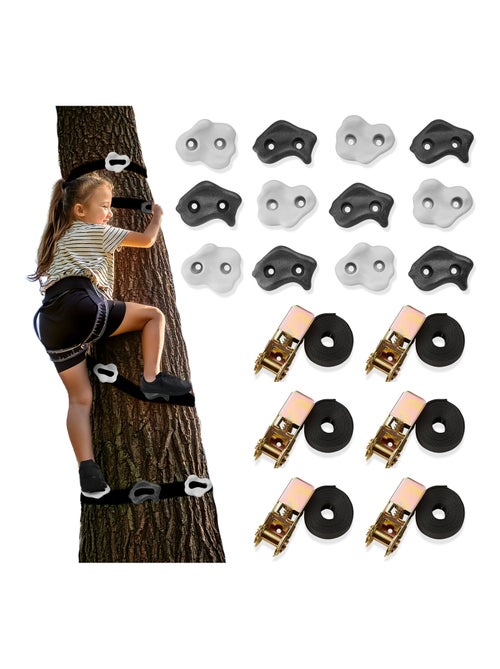 Kit arrampicata sugli alberi hypermotion 18 pezzi con cinghie e prese per bambini - Kiabi Kit arrampicata sugli alberi hypermotion 18 pezzi con cinghie e prese per bambini - Kiabi