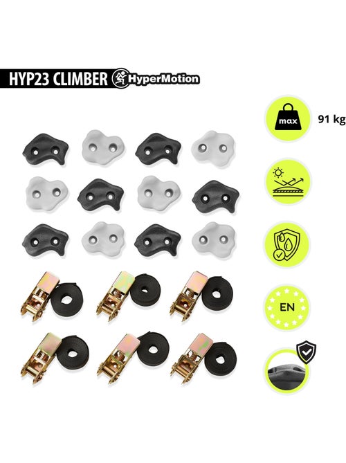 Kit arrampicata sugli alberi hypermotion 18 pezzi con cinghie e prese per bambini - Kiabi Kit arrampicata sugli alberi hypermotion 18 pezzi con cinghie e prese per bambini - Kiabi