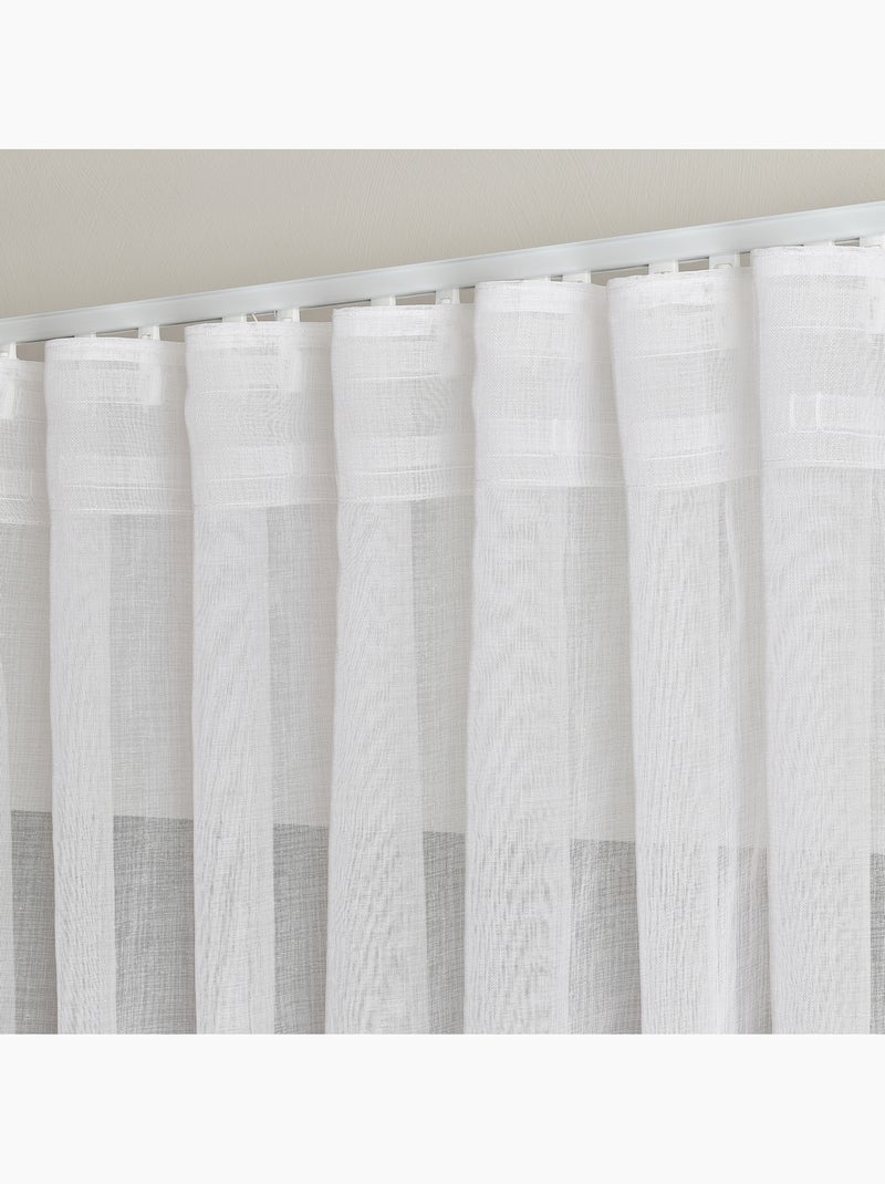 Kit binario regolabile con tendina filtrante a pieghe ondulate Bianco - Kiabi