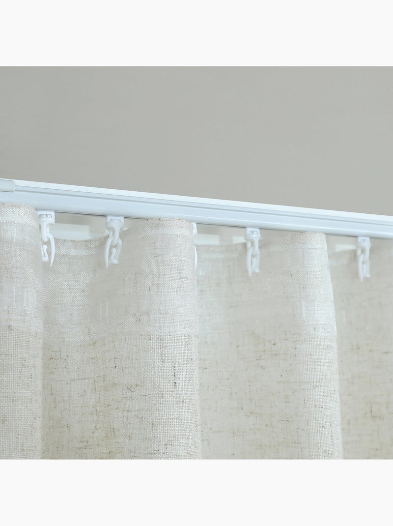 Kit binario regolabile con tendina filtrante in lino a pieghe Beige chiaro - Kiabi