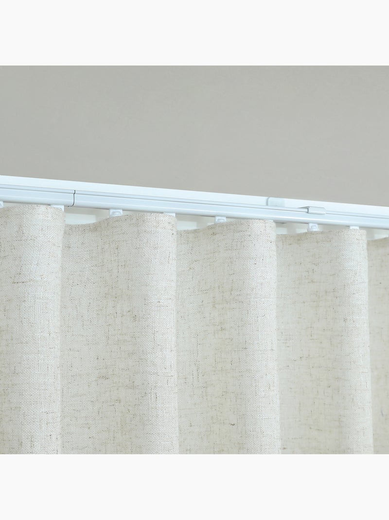 Kit binario regolabile con tendina filtrante in lino a pieghe Beige chiaro - Kiabi
