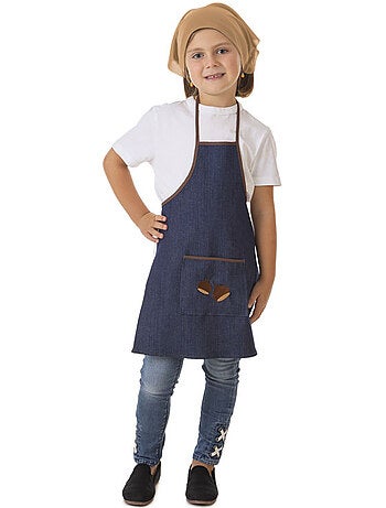 Kit costume da venditore di castagne (jeans): grembiule e sciarpa