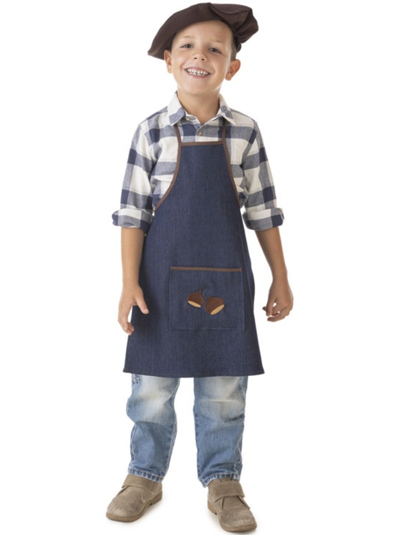 Kit costume da venditore di jeans color castagna: grembiule e berretto Multicolore - Kiabi