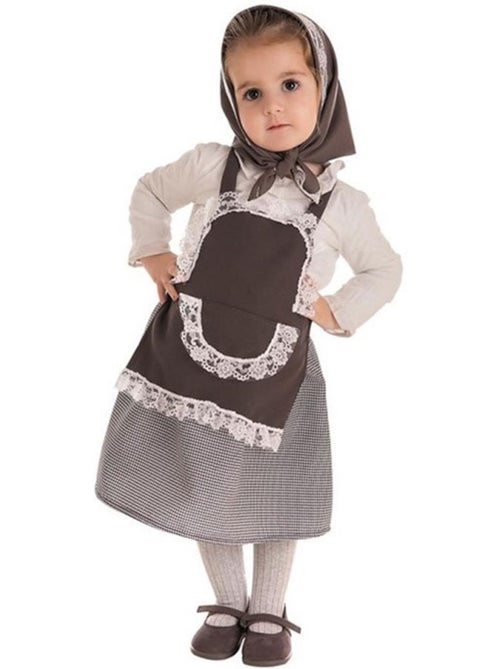 Kit costume da venditrice di castagne con gonna a quadri: gonna, grembiule e sciarpa - Kiabi