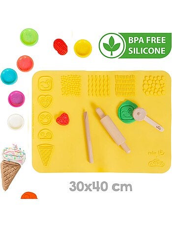 Kit creativo – 6 vasetti pasta modellabile + tappetino e accessori "Roba x Play‑Doh