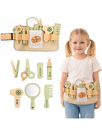 Kit da parrucchiere in legno mamabrum con 8 accessori