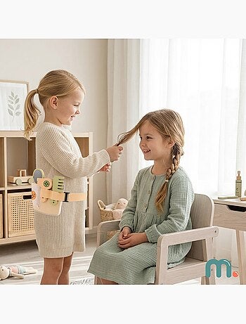 Kit da parrucchiere in legno mamabrum con 8 accessori