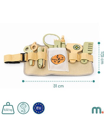 Kit da parrucchiere in legno mamabrum con 8 accessori